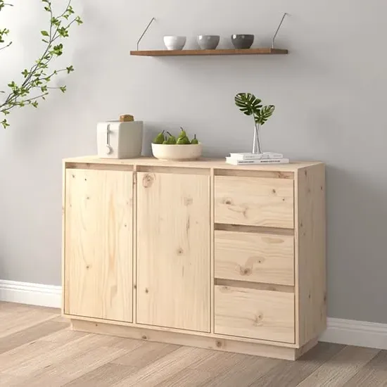 Galvin Pinewood Sideboard with 2 Doors 3 Drawers - Natural, Pine