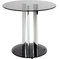Ganado Round Glass Side Table - Grey, Chrome