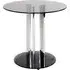 Ganado Round Glass Side Table - Grey, Chrome