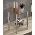 Ganado Square Side Table - Clear Glass, Chrome Metal