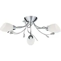 Gardenia 3-Light Semi-Flush with Crystal Detail - Chrome, Glass