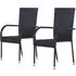 Garima Outdoor Dining Chairs Set of 2 - Black, Poly Rattan