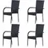 Garima Outdoor Dining Chairs Set of 4 - Black, Poly Rattan