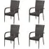 Garima Outdoor Dining Chairs Set of 4 - Brown, Poly Rattan