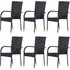 Garima Outdoor Dining Chairs Set of 6 - Black, Poly Rattan