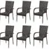 Garima Outdoor Dining Chairs Set of 6 - Brown, Poly Rattan