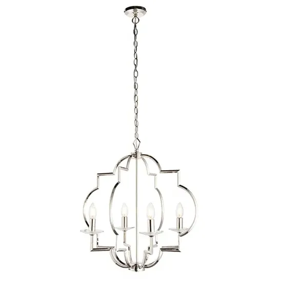 Garland 4 Lights Ceiling Pendant Light - Polished Nickel, Glass