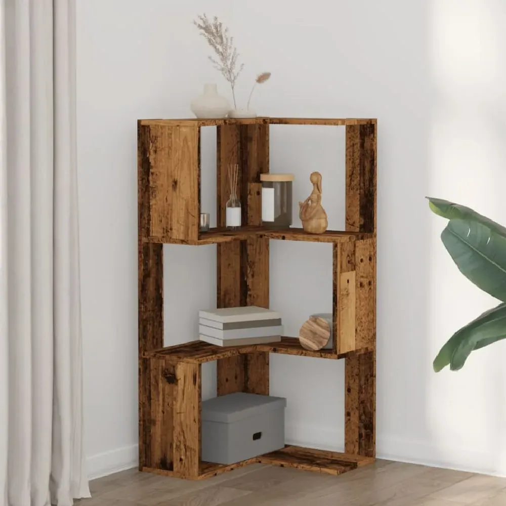 Garner Corner Bookcase with 3 Shelves - Brown Oak image