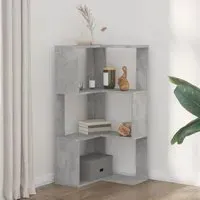 Garner Corner Bookcase with 3 Shelves - Grey