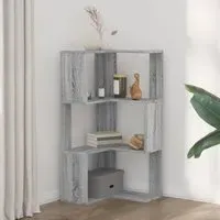 Garner Corner Bookcase with 3 Shelves - Grey