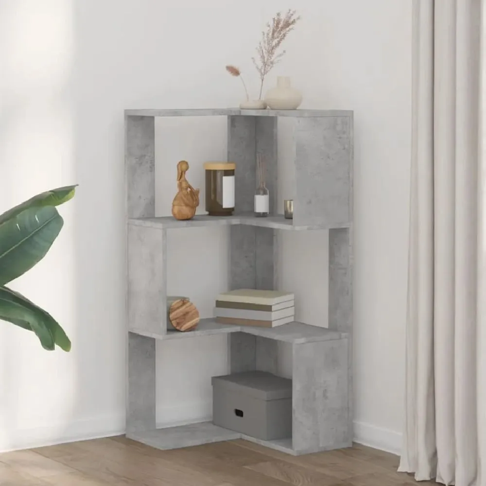 Garner Corner Bookcase with 3 Shelves - Grey