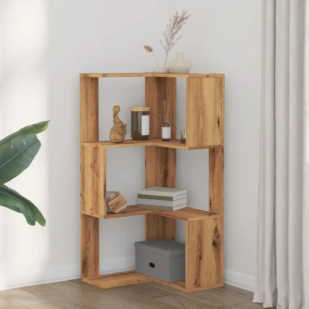 Garner Corner Bookcase with 3 Shelves - Oak