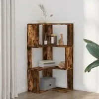 Garner Corner Bookcase with 3 Shelves - Smoked Oak