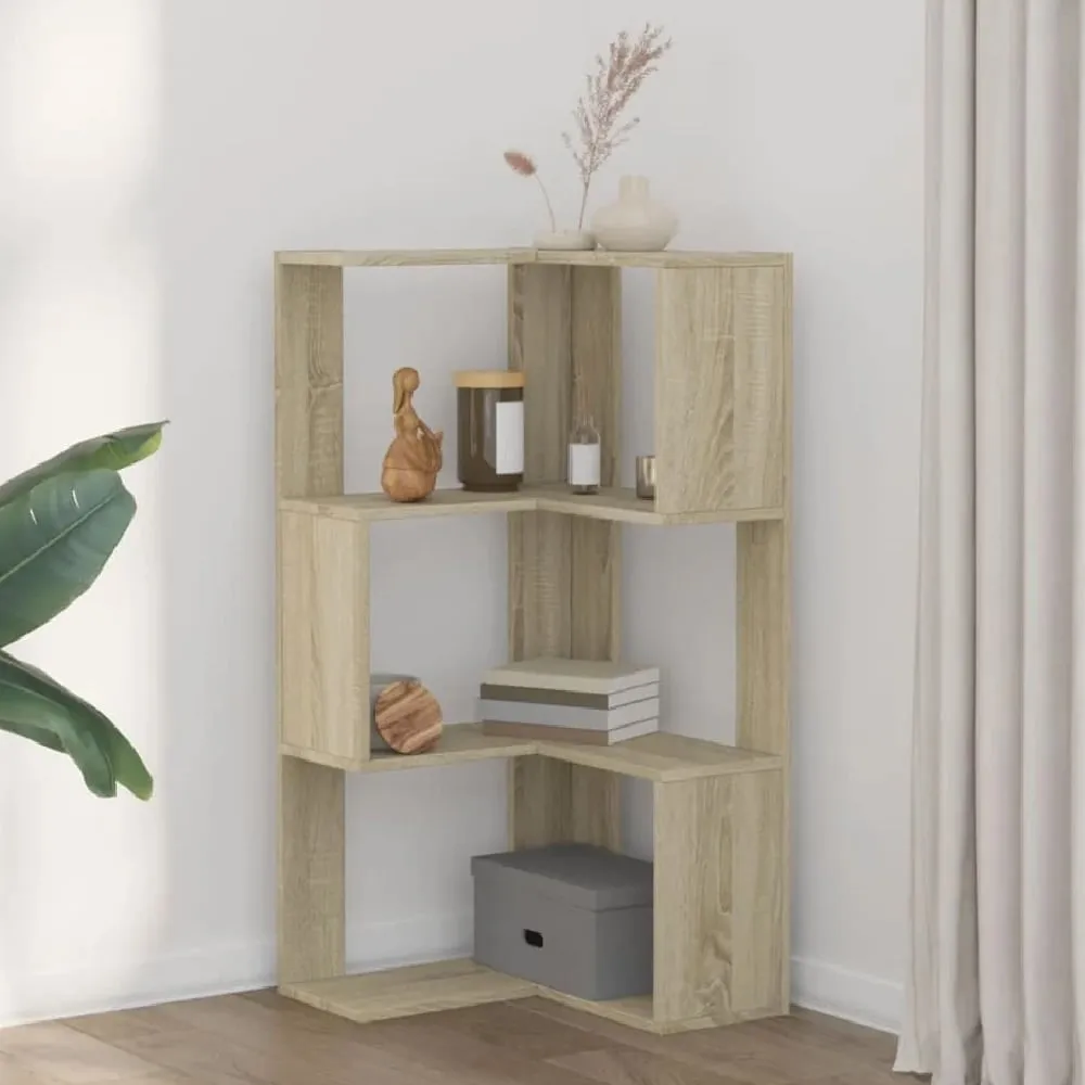 Garner Corner Bookcase with 3 Shelves - Sonoma Oak