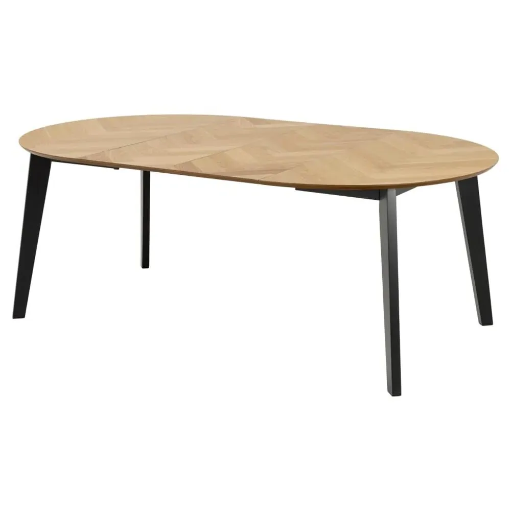 Garner Extendable Dining Table - Oak, Black image