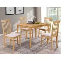 Garnet Dining Table with 4 Chairs - Oak
