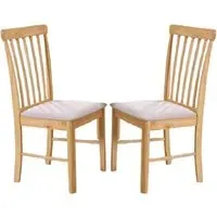 Garnet Oak Wooden Dining Chairs in Pair - Oak