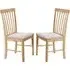 Garnet Oak Wooden Dining Chairs with Fabric Seat in Pair - Oak