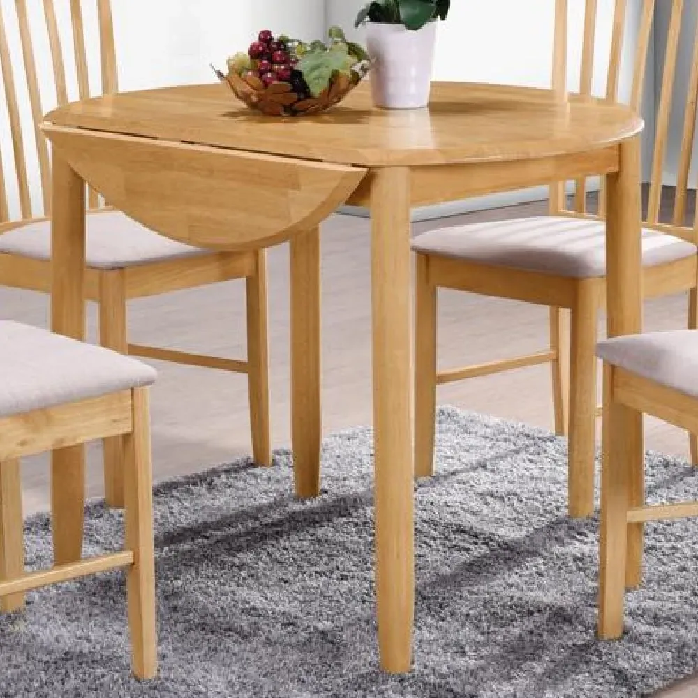Garnet Round Drop Leaf Dining Table - Oak