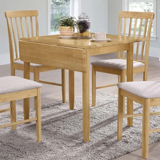 Garnet Square Drop Leaf Dining Set with 2 Chairs - Light Oak image