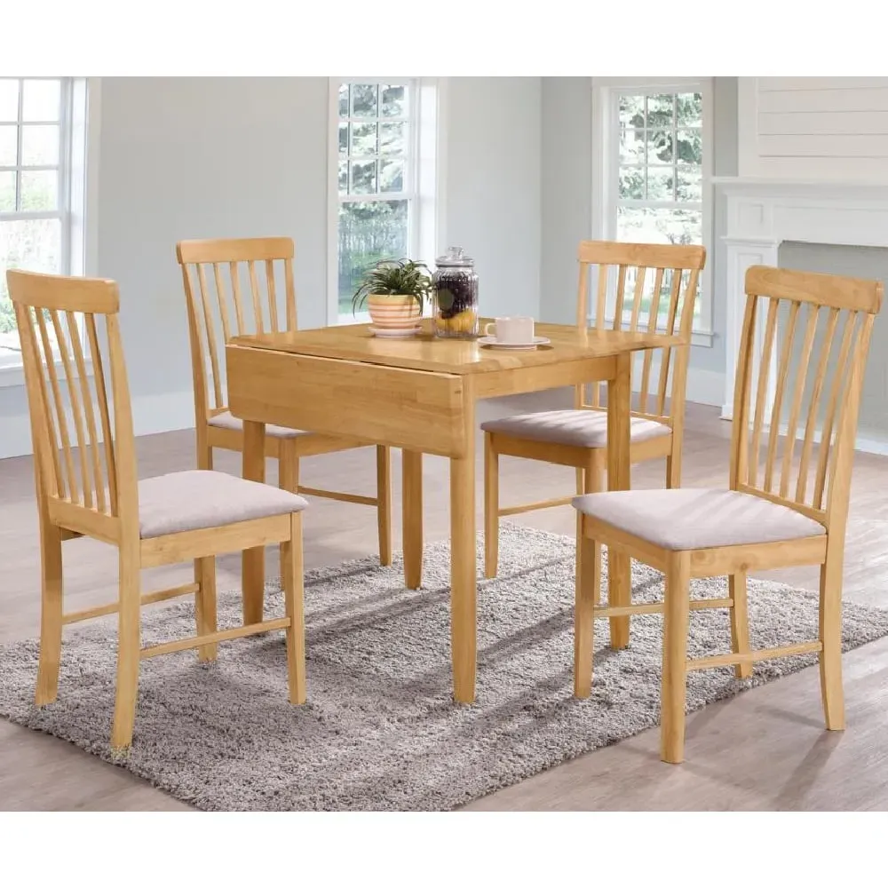 Garnet Square Drop Leaf Dining Table with 4 Chairs - Oak