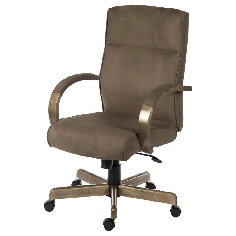 Garnett Office Chair with Reclining Function - Brown, Leather