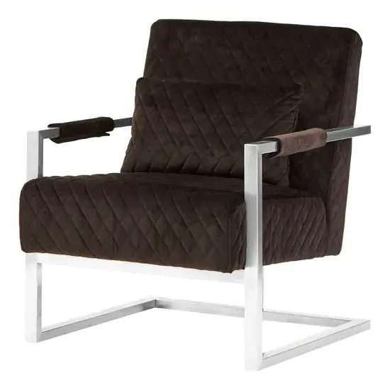 Gatbit Upholstered Velvet Armchair - Black image
