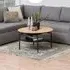 Gatineau Round Coffee Table with Storage - Black, Wild Oak