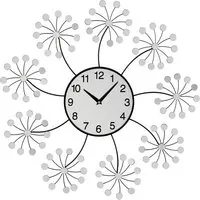 Gatosta Mirrored Floret Wall Clock - Black, Silver