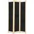 Gavyn 3-Panel Room Divider - Black, Fabric