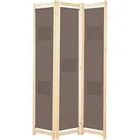 Gavyn 3-Panel Room Divider - Brown, Fabric