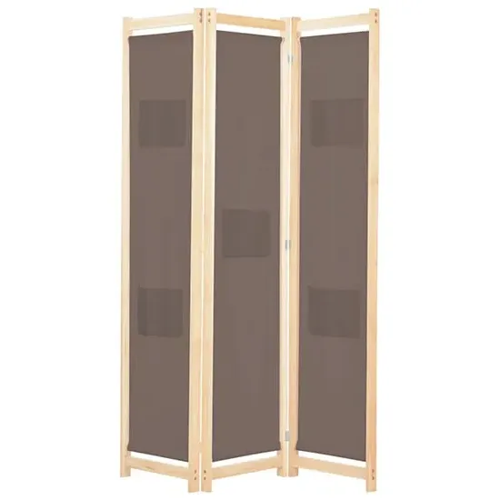 Gavyn 3-Panel Room Divider - Brown, Fabric