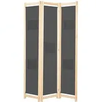 Gavyn 3-Panel Room Divider - Grey, Fabric