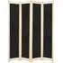 Gavyn 4-Panel Room Divider - Black, Fabric
