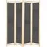 Gavyn 4-Panel Room Divider - Grey, Fabric