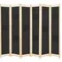 Gavyn 6-Panel Room Divider - Black, Fabric