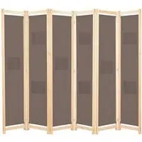 Gavyn 6-Panel Room Divider - Brown, Fabric