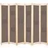 Gavyn 6-Panel Room Divider - Brown, Fabric