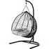 Gazit Double Hanging Chair with U Shaped Base - Black, Rattan