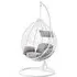 Gazit Single Hanging Chair with Round Base - White, Rattan