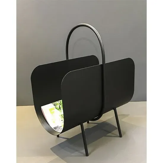 Gdansk Metal Magazine Rack - Black
