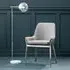 Gdynia Wooden Dining Chair with Silver Frame - Grey