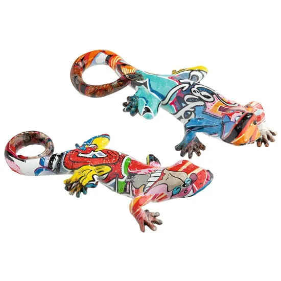 Gecko Large Set of 2 Sculpture - Multicolour, Polyresin product
