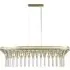 Gemma 8 Light Bar Pendant Light - Clear Crystal, Satin Brass
