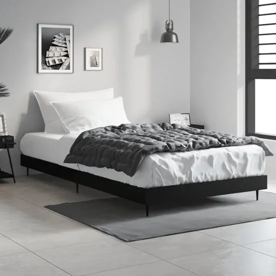 Gemma Single Bed Frame - Black, Engineered Wood