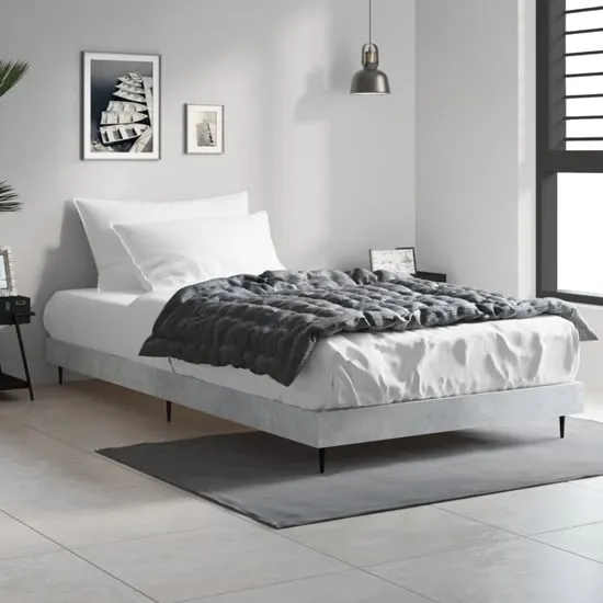 Gemma Single Bed Frame - Concrete Effect, Engineered Wood