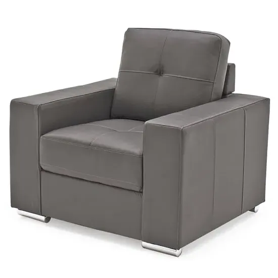 Gemonian 1 Seater Sofa - Grey, Bonded Leather image