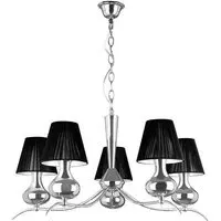 Gemosta 5-Arm Pendant Light - Black, Chrome