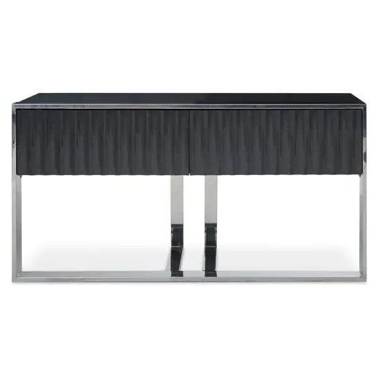 Genera Console Table with Silver Frame - Grey