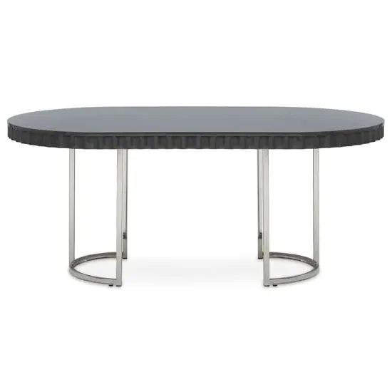 Genera Dining Table with Silver Frame - Grey